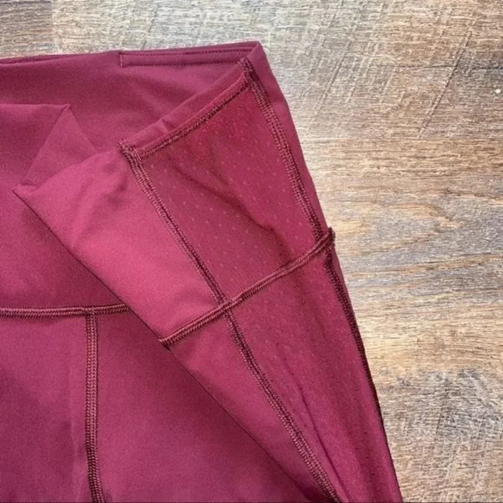 Lululemon Deep Rouge Body Con Crop Leggings 8